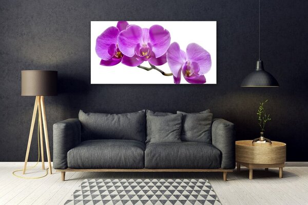 Tablou pe sticla Flori Floral Violet Maro