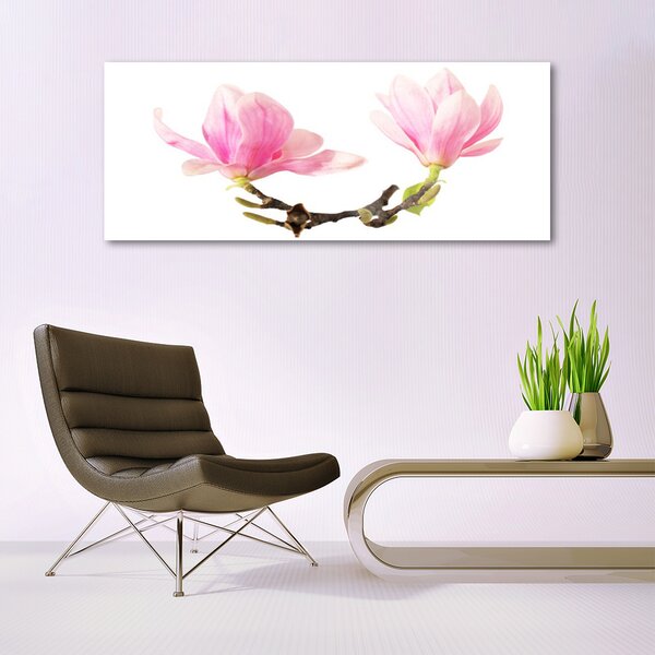 Tablou pe sticla Flori Floral Roz Maro