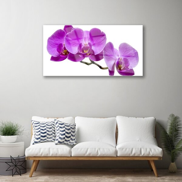 Tablou pe sticla Flori Floral Violet Maro