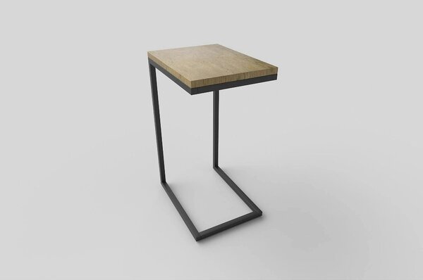 Masuta cafea NISA, negru/stejar auriu, 40x30x60 cm