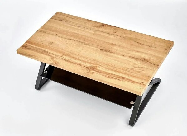 Masuta cafea XENA, negru/stejar natural, 110x60x45 cm