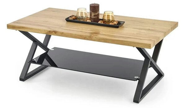 Masuta cafea XENA, negru/stejar natural, 110x60x45 cm