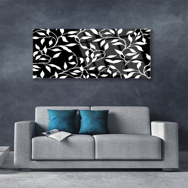 Tablou pe sticla Abstract Art Alb Negru