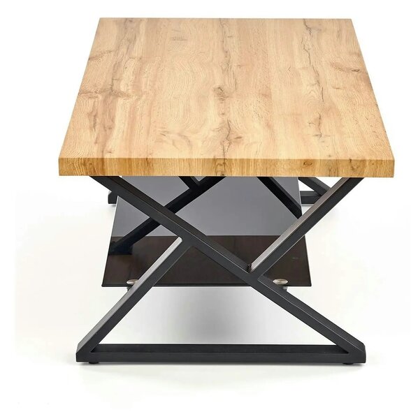 Masuta cafea XENA, negru/stejar natural, 110x60x45 cm