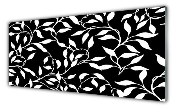 Panou sticla bucatarie Abstract Art Alb Negru