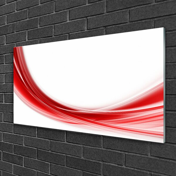 Tablou pe sticla Abstract Art Red White