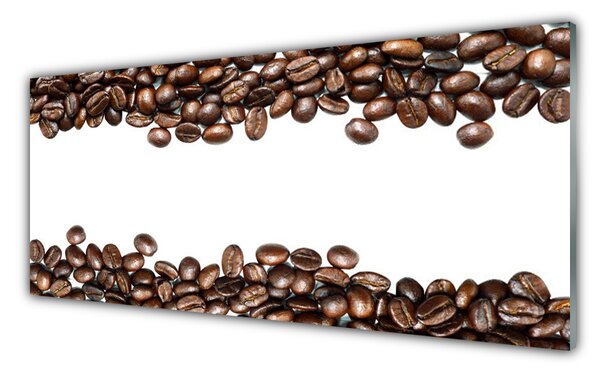Panou sticla bucatarie Boabe de cafea Bucatarie Brun Alb