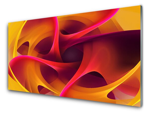 Panou sticla bucatarie Abstract Art Galben roz