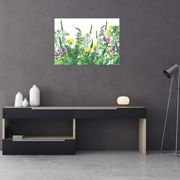 Tablou - Flori de pajiște pictate (70x50 cm)