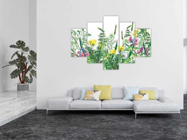 Tablou - Flori de pajiște pictate (150x105 cm)