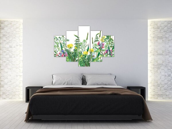 Tablou - Flori de pajiște pictate (150x105 cm)