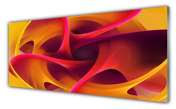 Panou sticla bucatarie Abstract Art Galben roz