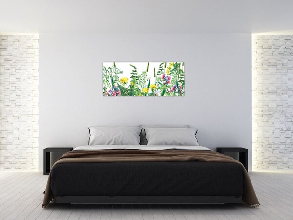 Tablou - Flori de pajiște pictate (120x50 cm)