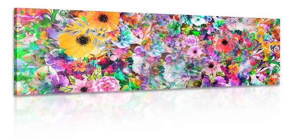 Tablou flori în design colorat