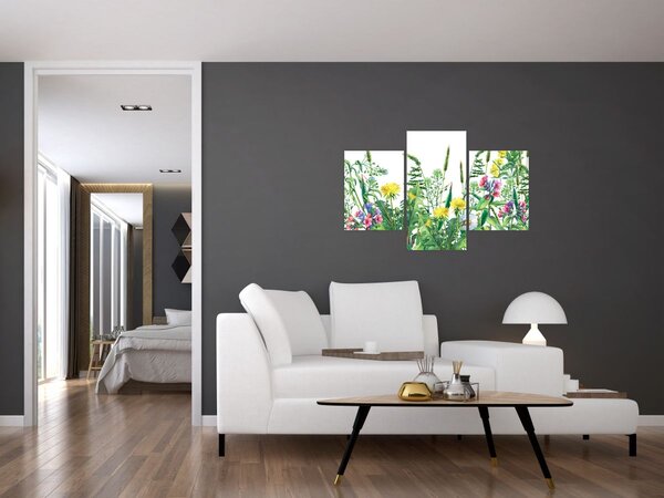 Tablou - Flori de pajiște pictate (90x60 cm)