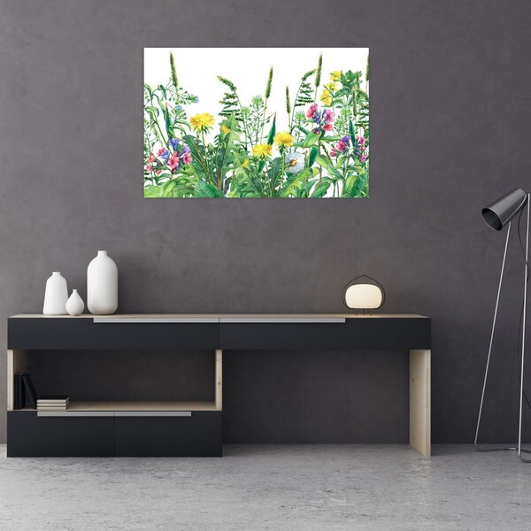 Tablou - Flori de pajiște pictate (90x60 cm)
