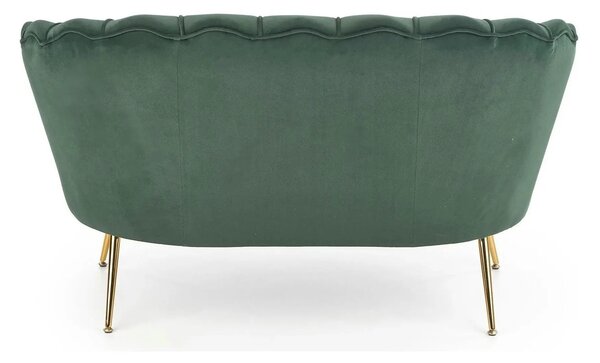 Canapea AMORINITO XL, verde/auriu, stofa catifelata, 131x77x77 cm