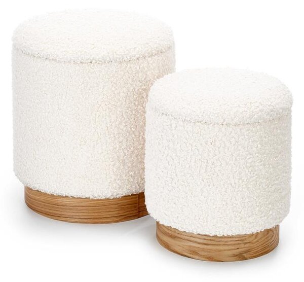 Set 2buc. taburete Celine (crem + natural). 1039493