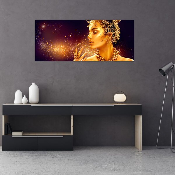 Tablou - Machiaj de aur (120x50 cm)