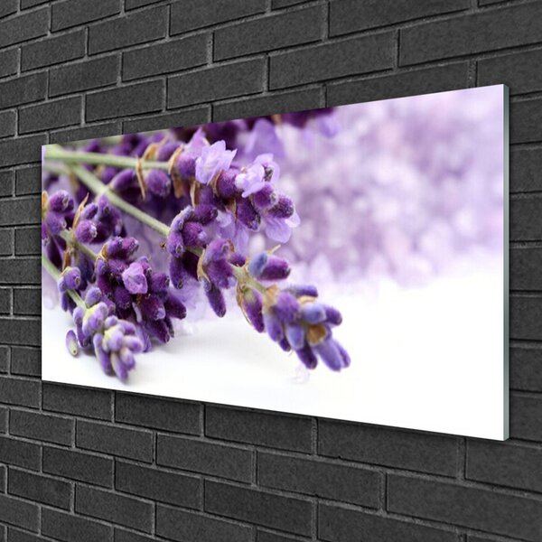 Tablou pe sticla Flori Floral violet