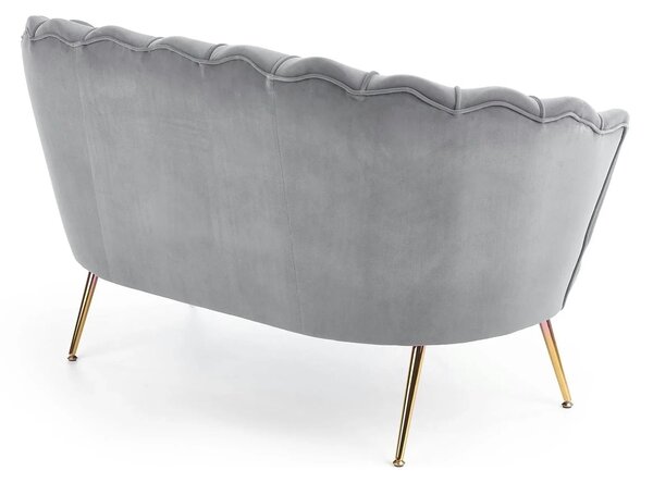 Canapea AMORINITO XL, gri/auriu, stofa catifelata/otel, 131x77x77 cm