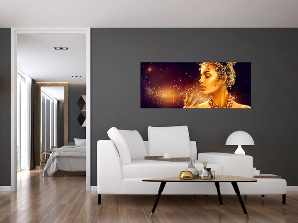 Tablou - Machiaj de aur (120x50 cm)