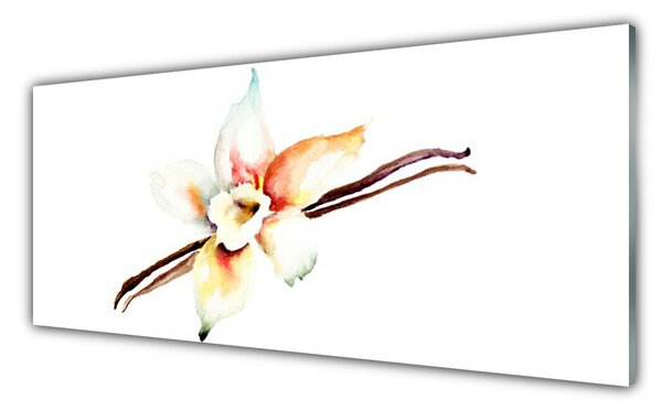 Panou sticla bucatarie Flower Art Alb Brun Roșu
