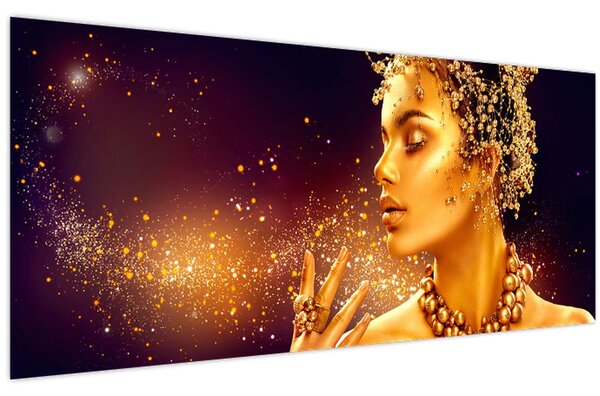 Tablou - Machiaj de aur (120x50 cm)