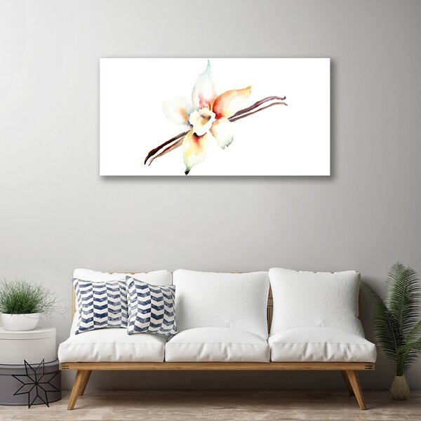 Tablou pe sticla Flower Art Alb Brun Roșu