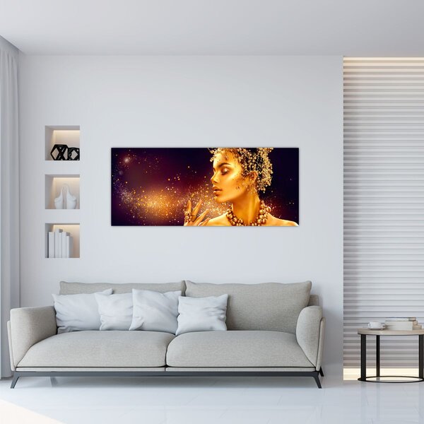 Tablou - Machiaj de aur (120x50 cm)