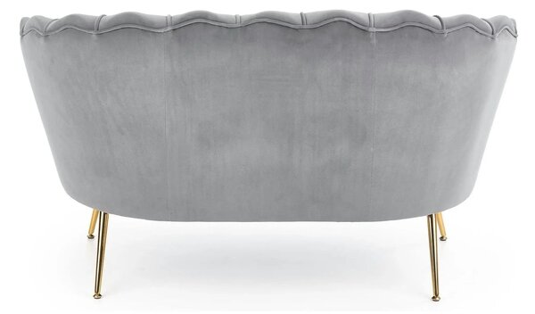 Canapea AMORINITO XL, gri/auriu, stofa catifelata/otel, 131x77x77 cm