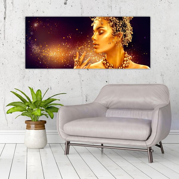 Tablou - Machiaj de aur (120x50 cm)