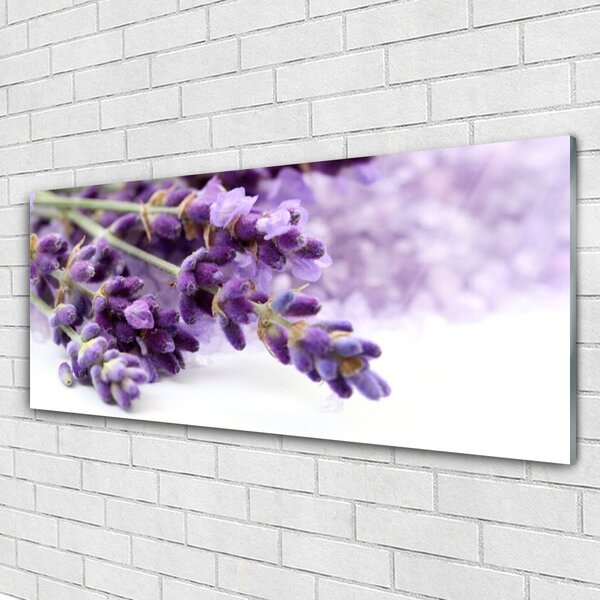 Tablou pe sticla Flori Floral violet