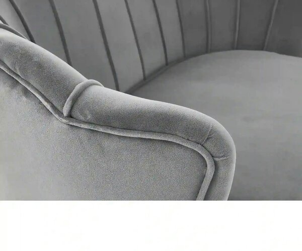 Canapea AMORINITO XL, gri/auriu, stofa catifelata/otel, 131x77x77 cm