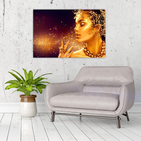 Tablou - Machiaj de aur (90x60 cm)