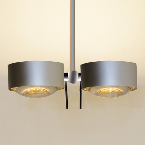 Top Light Plafonieră Puk Sides crom mat 30 cm 2 becuri G9, reglabil, Gri, Camera de zi / sufragerie, Metal, Design