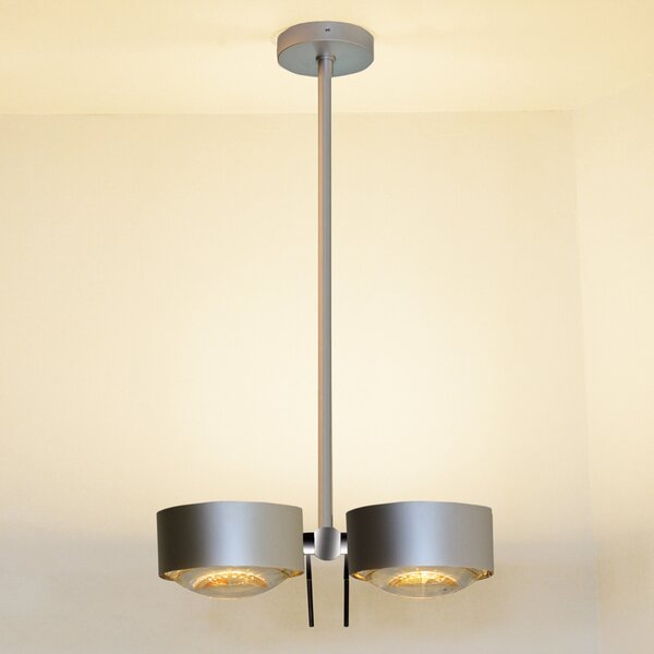 Top Light Plafonieră Puk Sides crom mat 30 cm 2 becuri G9, reglabil, Gri, Camera de zi / sufragerie, Metal, Design