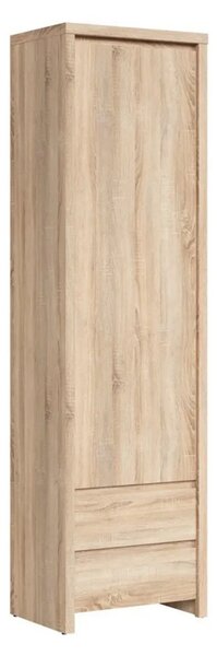 Dulap KASPIAN, stejar sonoma, PAL, cu o usa si 2 sertare, 56x40x201 cm