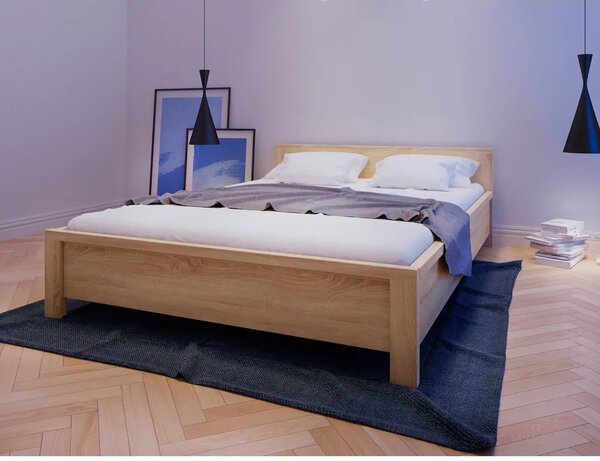Cadru pat KASPIAN 140x200, stejar sonoma, PAL laminat