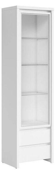 Vitrina KASPIAN, alb, PAL laminat/sticla, 56x41x201 cm
