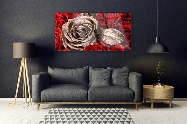 Tablou pe sticla Trandafiri Floral Red