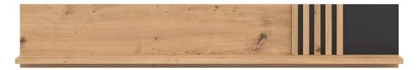 Raft VABRES, stejar artisan/negru mat, PAL laminat, 136x23x23 cm