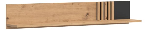 Raft VABRES, stejar artisan/negru mat, PAL laminat, 136x23x23 cm