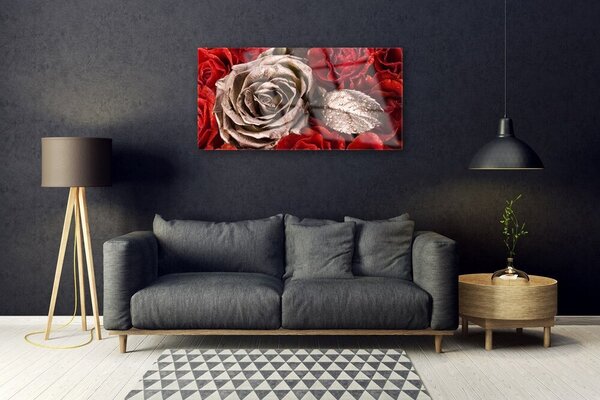 Tablou pe sticla Trandafiri Floral Red