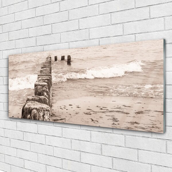 Tablou pe sticla Sea Beach Arhitectura Sepia