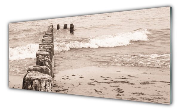 Tablou pe sticla Sea Beach Arhitectura Sepia