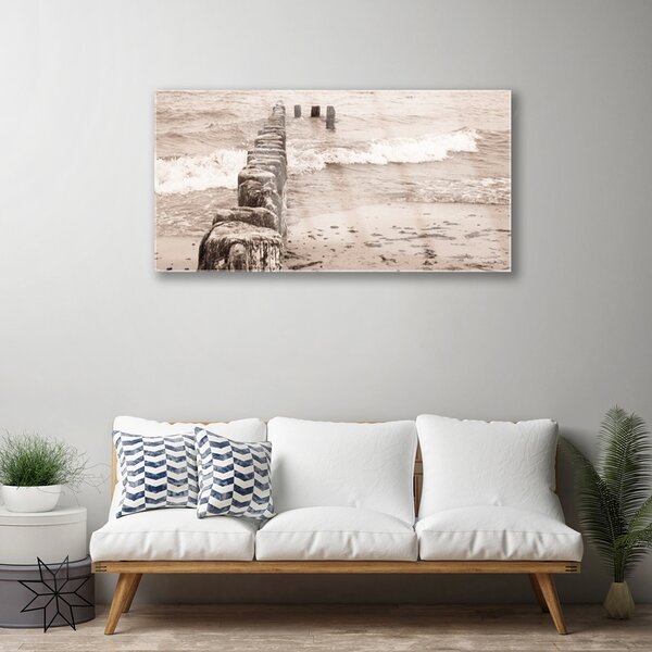 Tablou pe sticla Sea Beach Arhitectura Sepia
