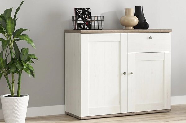 Comoda STOCKHOLM, alb andersen/stejar sonoma, PAL, 103x43x88 cm