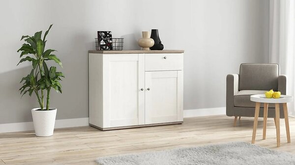 Comoda STOCKHOLM, alb andersen/stejar sonoma, PAL, 103x43x88 cm