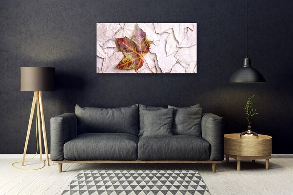 Tablou pe sticla Frunze Floral Multi